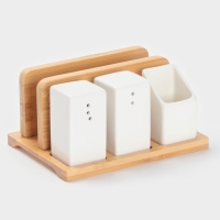 Набор для специй на подст 4 шт "BellaTenero" , солонка, перечница, салфетница, зубочист