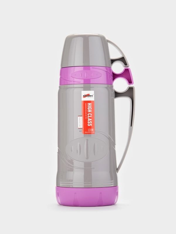 Термос 1 л, со стеклянной колбой, 11х31см, фиолетовый