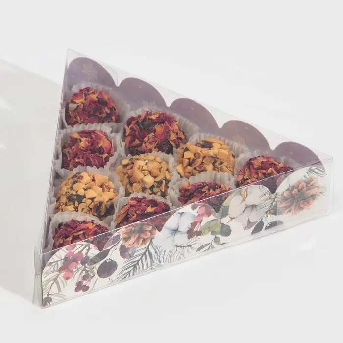 Коробка для кондитерских изделий с пластиковой крышкой &laquo;Акварель&raquo;, 18 х 18 х 4 см