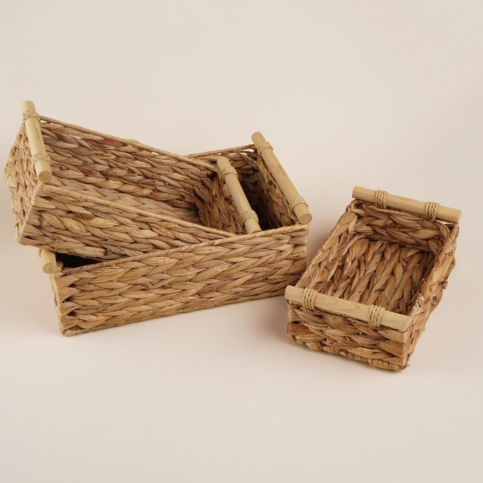 Корзины для хранения ручной работы SL Home, 3 шт: 27&times;16&times;9 см, 31&times;20&times;12 см, 35&times;24&times;13 см