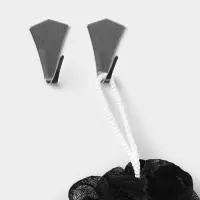 Крючки самоклеящиеся SAVANNA &laquo;Кристалл&raquo;, 2 шт., металл, 4.4&times;3&times;2 см, хромированные