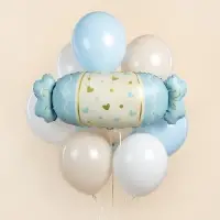 Воздушный шар фольгированный 34" &laquo;Конфета&raquo;, голубой сатин