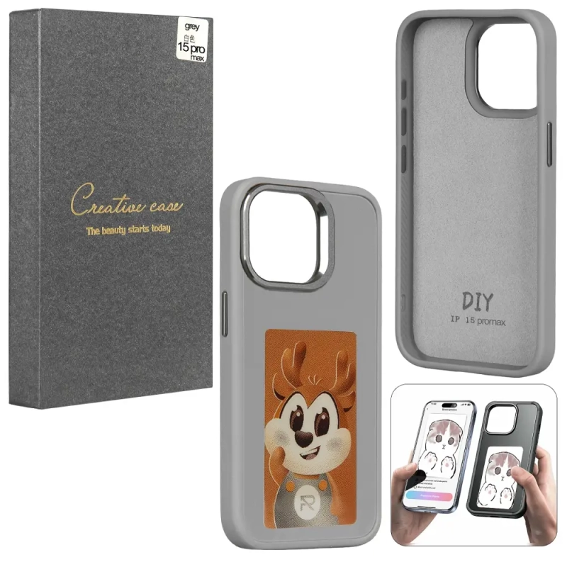 Чехол iPh 15 Pro Max Gray с проекцией