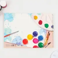 Альбом для рисования 40 листов А4 на пружине &laquo;Краски&raquo; обложка 200 г/м&sup2;, бумага 100 г/м&sup2;.