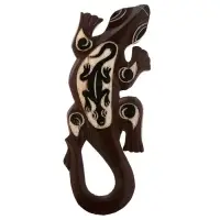 Панно настенное дерево "Геккон коричневый с гекконом" 1х11х30 см