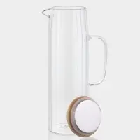 Кувшин "Эко.Дольки" 1500 мл, 9&times;14&times;28 см, с бамбуковой крышкой