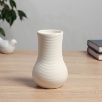 Керамическая ваза для цветов, сухоцветов &laquo;Элиот&raquo; изгиб, настольная, d-6 см, 14&times;9 см, белый