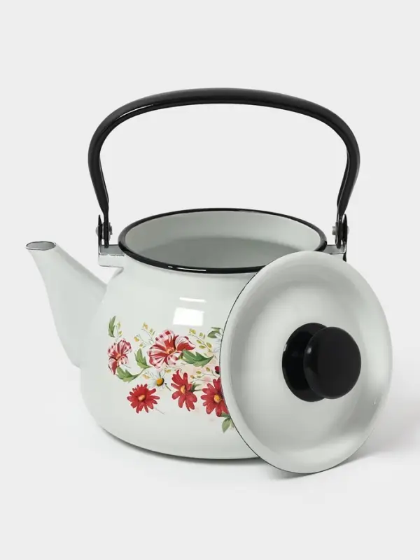 Чайник сферич. с мет.р. 3л (белая)Астры