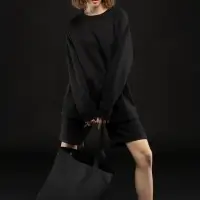 Шопер B5, черный с черными ручками