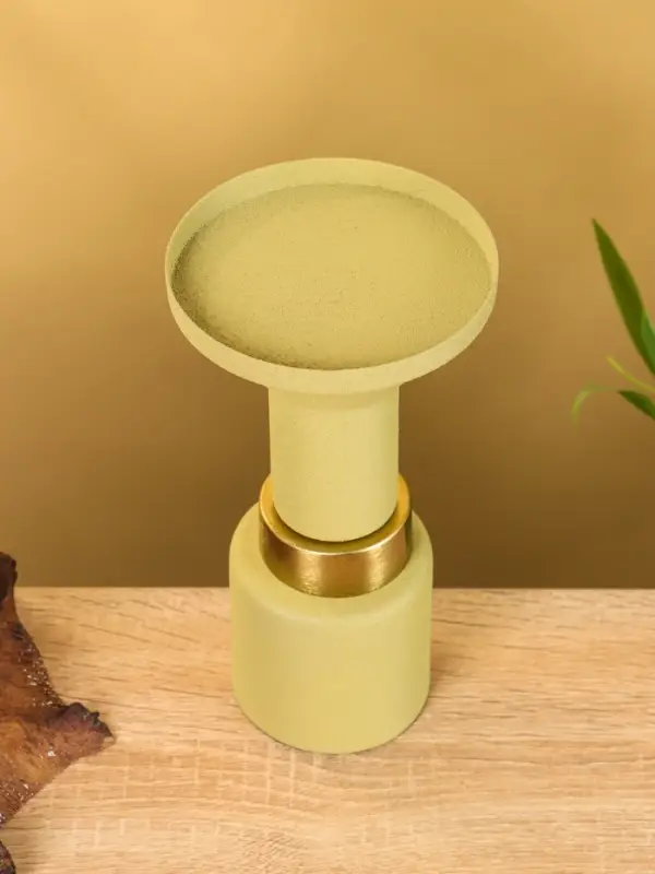 Подсвечник на 1 свечу текстурный &laquo;Оливковый&raquo;, 10.5&times;10.5&times;19.5 см