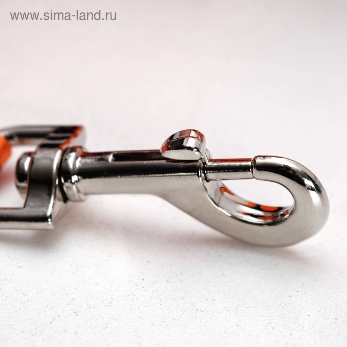 Рулетка "Пижон" светоотражающая, 5 м, до 25 кг, трос, прорезиненная ручка, оранжевая