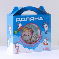 Набор детской посуды из керамики Доляна &laquo;Единорожка&raquo;, 3 предмета: кружка 230 мл, миска 400 мл, тарелка d=18 см