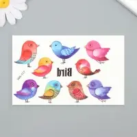 Переводные тату на тело цветные &laquo;Маленькие воробышки&raquo;, 7.5&times;11 см