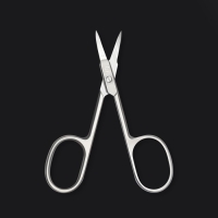 Ножницы маникюрные &laquo;Premium&raquo;, загнутые, узкие, 9,5 см, на блистере, цвет серебристый