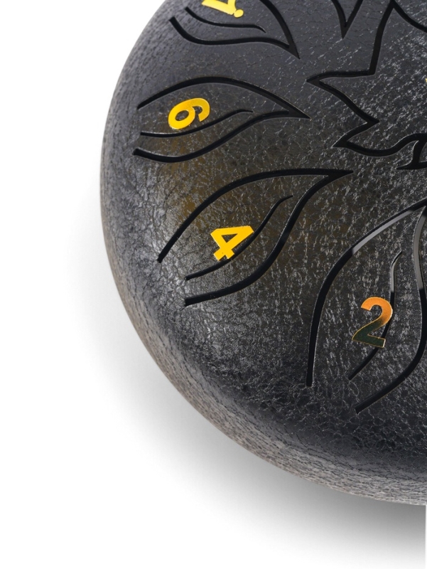 Глюкофон - музыкальный инструмент, цветок черный, 11 лепестков, 18 х 18 х 11 см