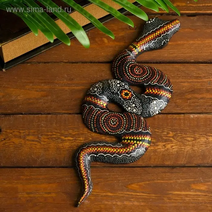 Сувенир "Змея узорная" дерево МИКС 31х9,5х1 см
