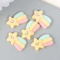 Декор для творчества бархатное напыление "Звезда-смайл с радугой" 0,6х1,8х2,5 см