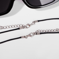 Кулоны &laquo;Неразлучники&raquo; цветок и сердце, цвет чёрный на чёрном шнурке, 45 см