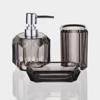 Набор для ванной "Блэк" 3 предмета (дозатор, стакан, мыльница)