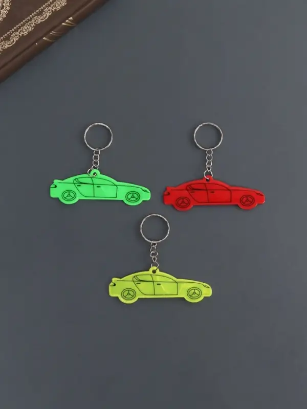 Светоотражающий брелок для ключей на кольце &laquo;Автомобиль&raquo;, пластик, 7.3&times;3 см, МИКС