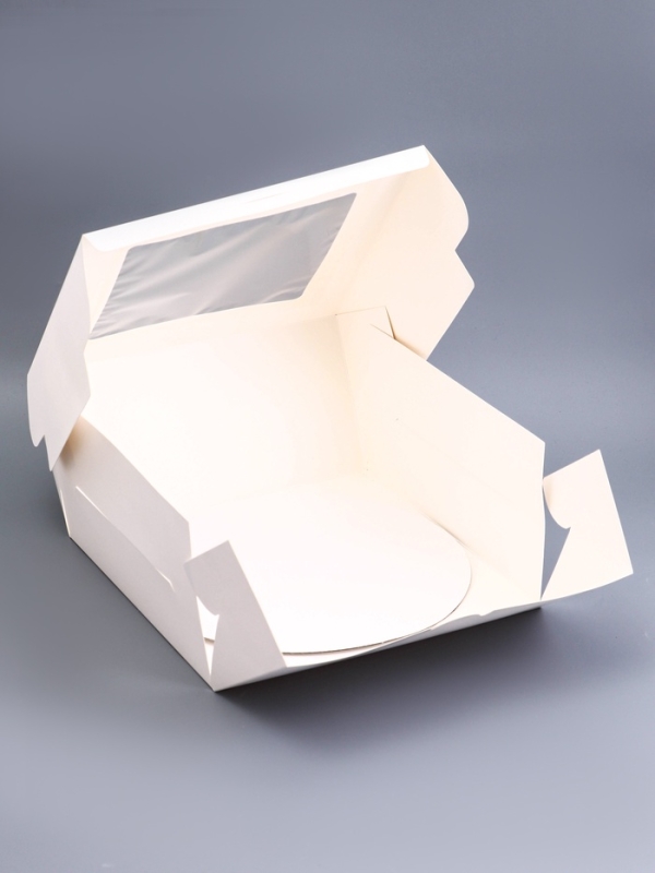 Коробка для торта, белая, 25 х 25 х 12 см