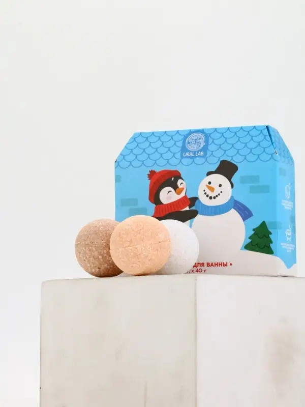 Бомбочки для ванны в домике &laquo;Пингвин&raquo;, набор 6 шт х 40 г, URAL LAB