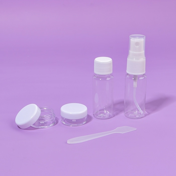 Набор для хранения, 5 предметов, цвет прозрачный/белый