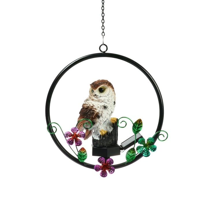 Садовый светильник на солнечной батарее &laquo;Филин&raquo;, 27 см, 1 LED, свечение тёплое белое