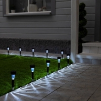 Набор садовых светильников на солнечной батарее &laquo;Трапеция&raquo;, 4.5 &times; 30 &times; 4.5 см, 1 LED, свечение белое, 10 шт.