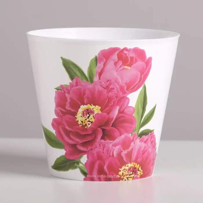 Кашпо для цветов &laquo;Пионы&raquo;, 0,8 л, 11 х 12 см