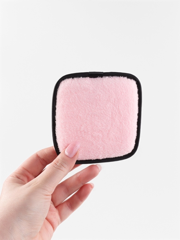 Спонж д/умывания полиэстер квадрат с подвесом 10,5*1,5см розовый пакет QF