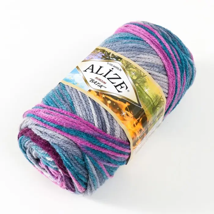 Пряжа для вязания спицами, крючком ALIZE, Burcum batik, 100% акрил, 210 м/100 г, (3366)