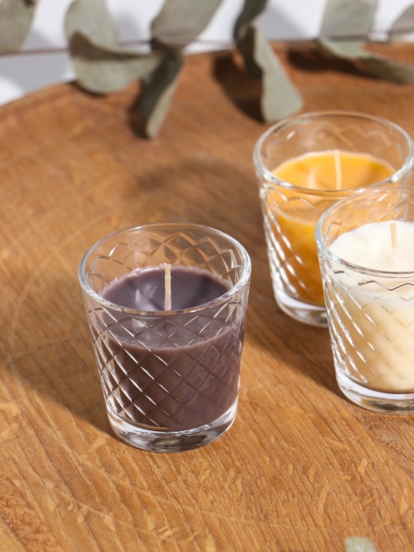 Свеча ароматическая в стакане (набор 3 шт) по 50 мл, 10 ч, 32 гр, ВАНИЛЬ, АРАБИКА, МОЛОКО-МЁД 108903