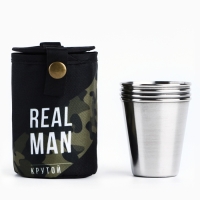 Стопки, набор в чехле &laquo;REAL MAN&raquo;, 4 шт х 70 мл