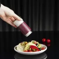 Солонка стеклянная &laquo;Стиль&raquo;, 150 мл, 5,5&times;8 см, цвет красный мрамор