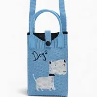 Сумка подр Пес, 12*4*17, отд на кнопке, дл ремень, голубой