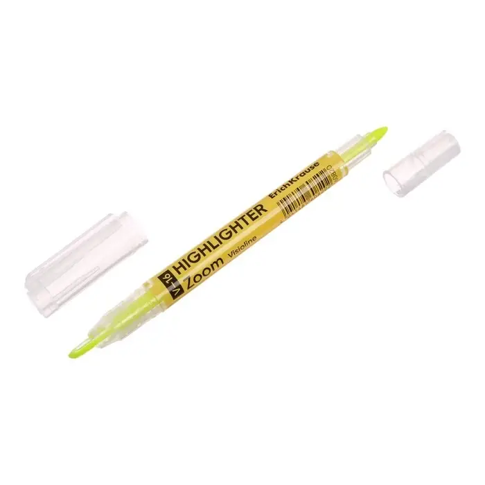 Маркер текстовыделитель 0.5-3.5 мм ErichKrause Visioline V-16 Zoom Neon, двухсторонний, желтый неон, чернила на водной основе