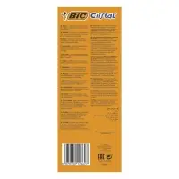 Ручка шариковая, чернила синие, 1.0 мм, среднее письмо, прозрачный корпус, BIC Cristal Original