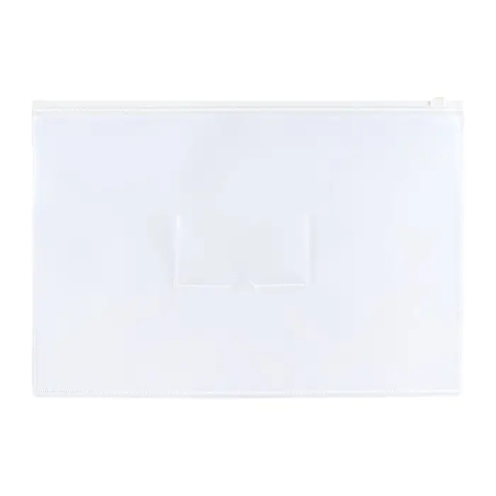 Папка-конверт на ZIP молнии А4, 150 мкм, Calligrata, карман для визитки, белая молния