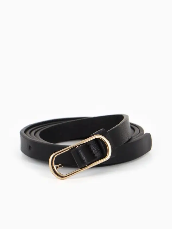 Ремень жен 02-01-01-01, Июнь2515 1,5*0,3*110 см, без винта, пряж золото, 1 прокол, черный