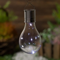 Садовый светильник на солнечной батарее &laquo;Лампочка&raquo;, 8&times;14&times;8 см, 5 LED, свечение белое
