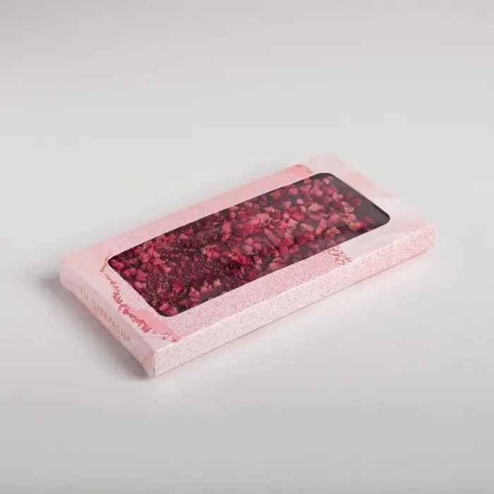 Коробка для шоколада, кондитерская упаковка, &laquo;8 марта&raquo;, с окном, 17.3 х 8.8 х 1.5 см