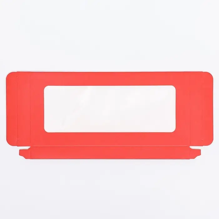 Подарочная коробка под плитку шоколада, с окном, красный, 17&times;8&times;1.4 см