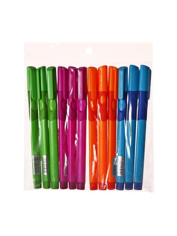 Ручка шариковая Calligrata, синий стержень, узел 0.7 мм, резиновый упор, МИКС