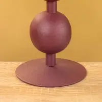 Подсвечник на 1 свечу "Баклажан" с 2 сферами 8,5х8,5х18 см