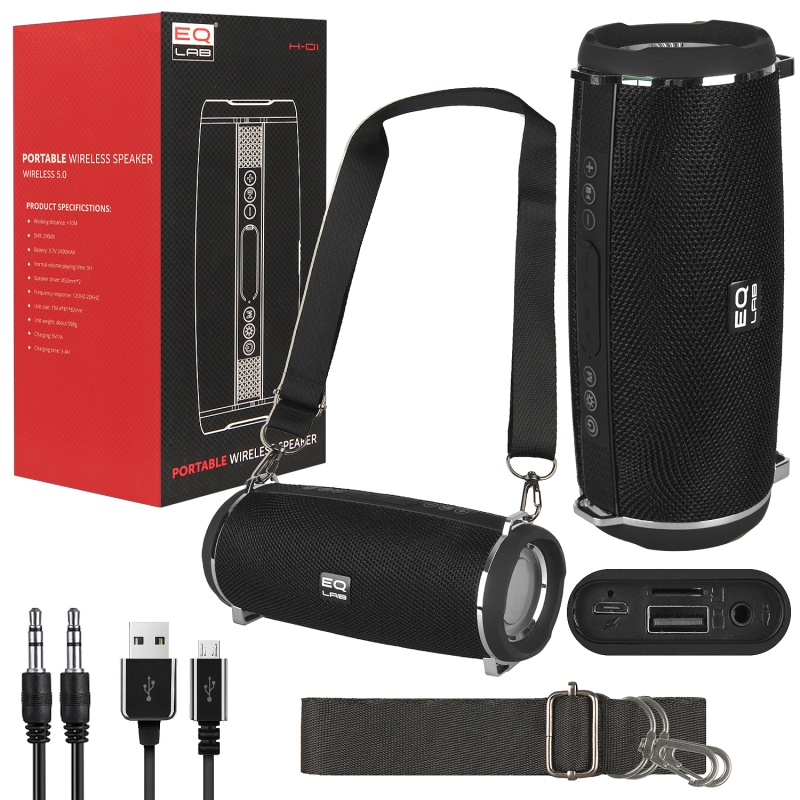 Портативная акустика H-01 Черная (40шт/кор)