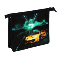 Папка для тетрадей А5, 230 х 190 х 50 мм, молния сверху, пластиковая, Calligrata "Тачка"