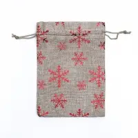Мешочек подарочный из холщи &laquo;Снежинки&raquo;, 13&times;18 см