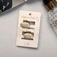 Краб для волос "Либерти" (набор 2 шт) геометрия овал, 2,5 см, золото