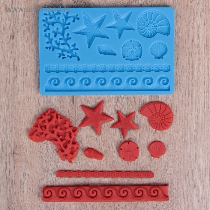 Молд Доляна &laquo;Морской узор&raquo;, силикон, 19&times;12 см, цвет МИКС